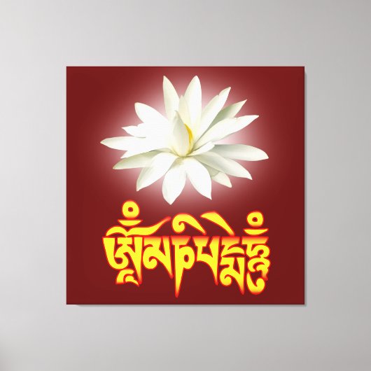 Om mani padme hum mantra canvas afdruk (Voorkant)
