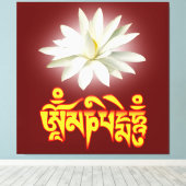 Om mani padme hum mantra canvas afdruk (Insitu (Houten vloer))
