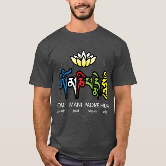 Om Mani Padme Hum Mantra girl T-shirt (Voorkant)