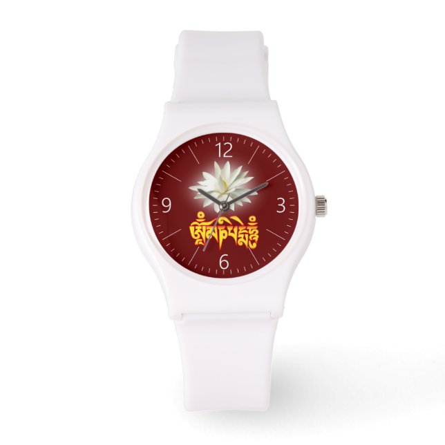 Om mani padme hum mantra horloge (Voorkant)