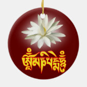 Om mani padme hum mantra keramisch ornament (Achterkant)