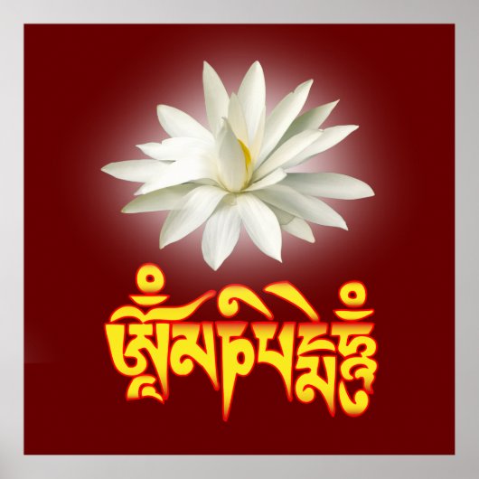 Om mani padme hum mantra poster (Voorkant)
