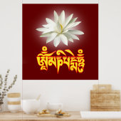 Om mani padme hum mantra poster (Keuken)