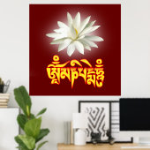 Om mani padme hum mantra poster (Thuiskantoor)
