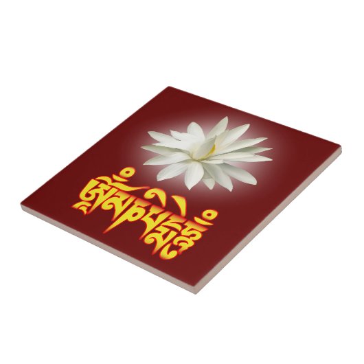 Om mani padme hum mantra tegeltje (Zijkant)