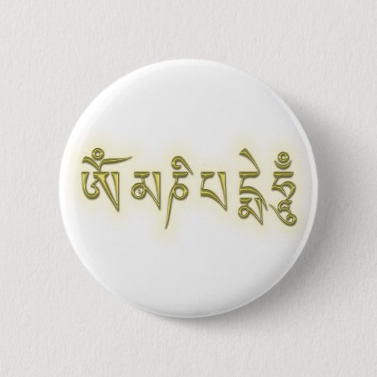 Om Mani Padme Hum Ronde Button 5,7 Cm (Voorkant)
