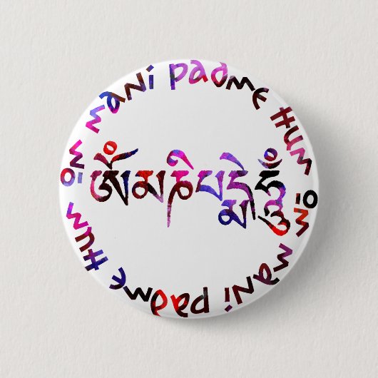 Om mani padme hum ronde button 5,7 cm (Voorkant)