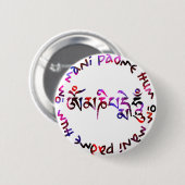 Om mani padme hum ronde button 5,7 cm (Voorkant /achterkant)
