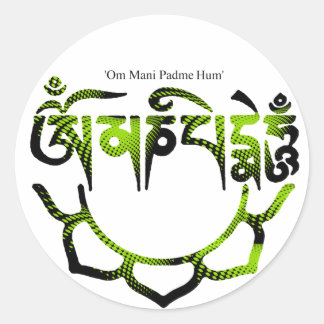 om mani padme hum ronde sticker