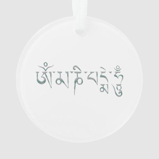 Om Mani Padme Hum Sanskrit Mantra Ornament (achterkant)
