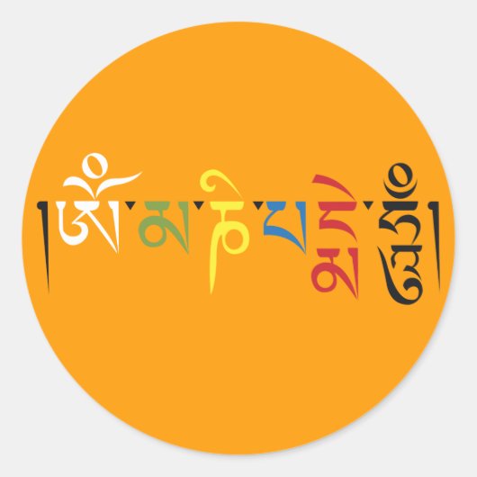 Om Mani Padme Hum Sticker (Voorkant)