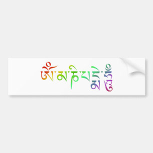Om Mani Padme Hum Tibetaans Spreuk Regenboog Bumpersticker