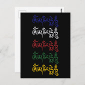 Om Mani Padme Hum Tibetan Buddhist Mantra Briefkaa Briefkaart (Voorkant / Achterkant)
