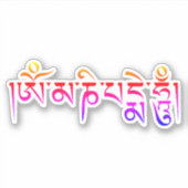 Om Mani Padme Hum Tibetan Buddhist Mantra Sticker (Voorkant)