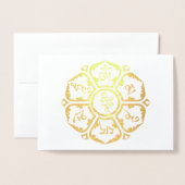 Om Mani Padme Hum Tibetan Mantra Chenrezig Folie Kaarten (Voorkant met envelop)