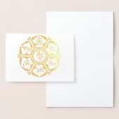 Om Mani Padme Hum Tibetan Mantra Chenrezig Folie Kaarten (Display)