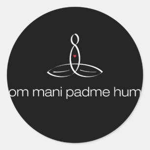 Om Mani Padme Hum - White Regular style Ronde Sticker