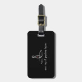 Om Mani Padme Hum - Witte Fancy stijl Bagagelabel (Voorkant verticaal)