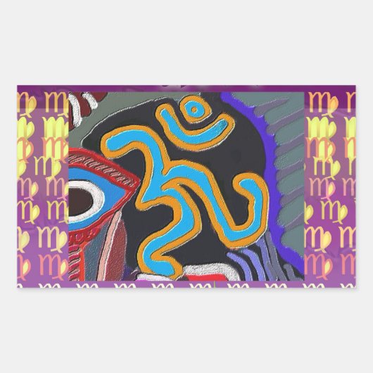 OM Mantra - 108 keer Chanting n Meditatie Rechthoekige Sticker (Voorkant)