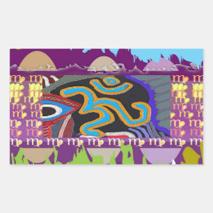 OM Mantra - 108 keer Chanting n Meditatie Rechthoekige Sticker