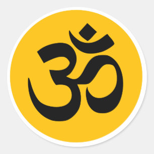 Om Mantra Aum Yoga Art Ronde Sticker