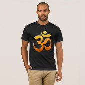 Om Mantra Gold Sun Meditation Yoga Front Design T-shirt (Voorkant volledig)