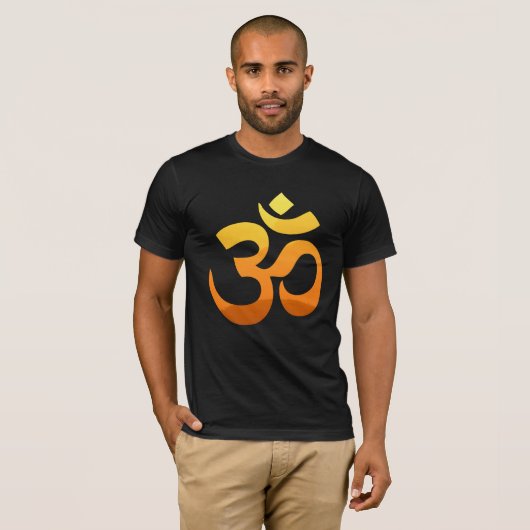 Om Mantra Gold Sun Meditation Yoga Front Design T-shirt (Voorkant volledig)