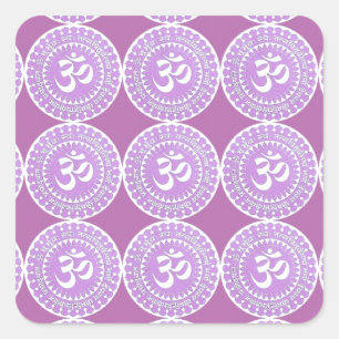 OM Mantra: OMMANTRA Paarse Chant Vierkante Sticker