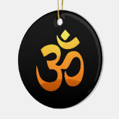 Om Mantra Symbol Gold Sun Double Sided Keramisch Ornament (Links)