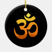 Om Mantra Symbol Gold Sun Double Sided Keramisch Ornament (Achterkant)
