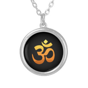 Om Mantra Symbol Yoga Asana Relax Fitness Gold Sun Zilver Vergulden Ketting