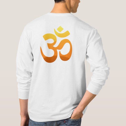 Om Mantra Symbol Yoga Back Design Mannen T-Shirt (Achterkant)