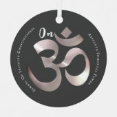 Om Mantra Symbool Positief Quote Grijs Gepersonali Metalen Ornament (Voorkant)