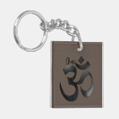 Om Mantra Symbool Quote Gepersonaliseerd Brons Roo Sleutelhanger (Voorkant Links)