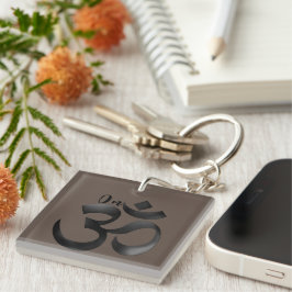 Om Mantra Symbool Quote Gepersonaliseerd Brons Roo Sleutelhanger
