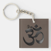 Om Mantra Symbool Quote Gepersonaliseerd Brons Roo Sleutelhanger (Voorkant)