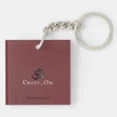 Om Mantra Symbool Quote Gepersonaliseerd Brons Roo Sleutelhanger (Achterkant)