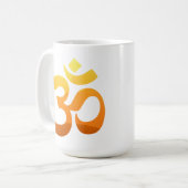 Om Mantra Yoga Gold Sun-symbool Koffiemok (Voorkant links)