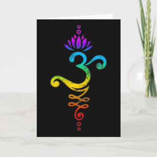 Om Mantra, Yoga, Symbool, Lotus Bloem, Regenboog, Kaart