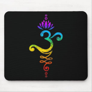 Om Mantra, Yoga, Symbool, Lotus Bloem, Regenboog, Muismat