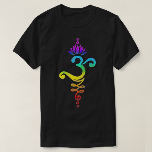 Om Mantra, yoga, symbool, lotusbloem, regenboog, c T-shirt (Design voorkant)