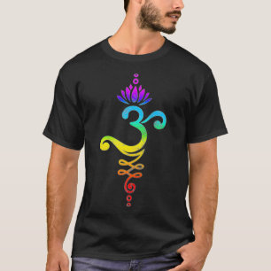 Om Mantra, yoga, symbool, lotusbloem, regenboog, c T-shirt