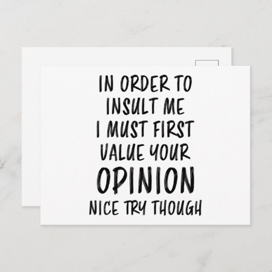 Om me te beledigen... Gezegde Sarcasm Joke Briefkaart (Voorkant / Achterkant)
