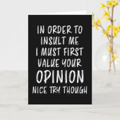 Om me te beledigen... Gezegde Sarcasm Joke Kaart (Gele Bloem)