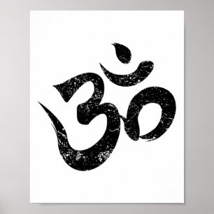 Om meditatie shirt spiritueel Indisch yoga symbool Poster