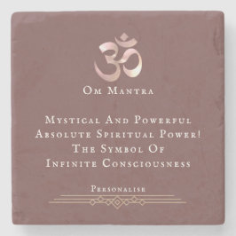 Om Meditatie Spiritueel Symbool Quote Gepersonalis Stenen Onderzetter