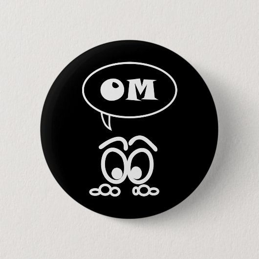 OM Meditation Funny Button (Voorkant)