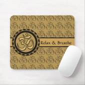 Om Meditation Gold Mousepad Relax & Breathe Muismat (Met muis)