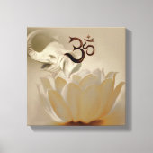 Om met lotus en olifant canvas afdruk (Voorkant)