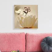 Om met lotus en olifant canvas afdruk (Insitu (Woonkamer))